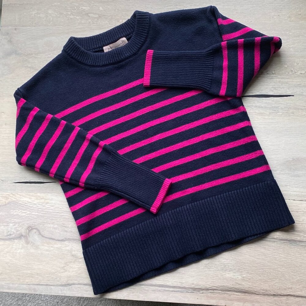 Bright Pink and Navy Philosophy Striped Sweater